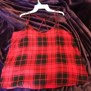 No Boundaries Tank Red/BlackChecked (19/XXL-2XG)